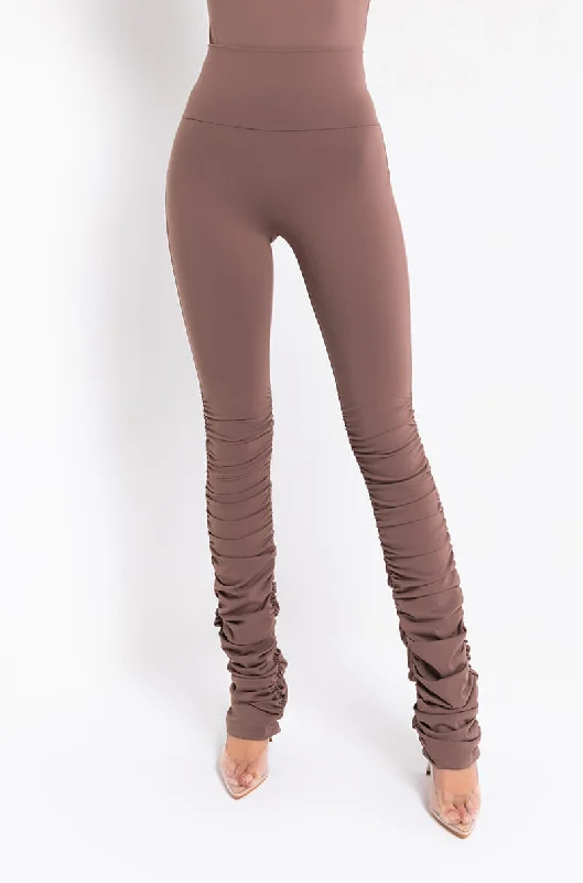 SNATCHED STACKED HIGH RISE LEGGING LIGHT BROWN