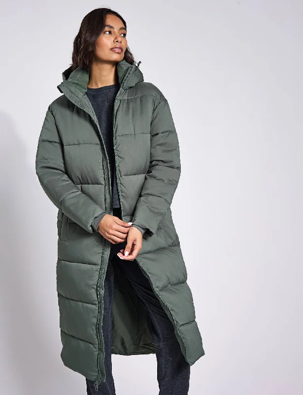 women's coats for those who appreciate timeless fashionLong Puffer Jacket - Thyme