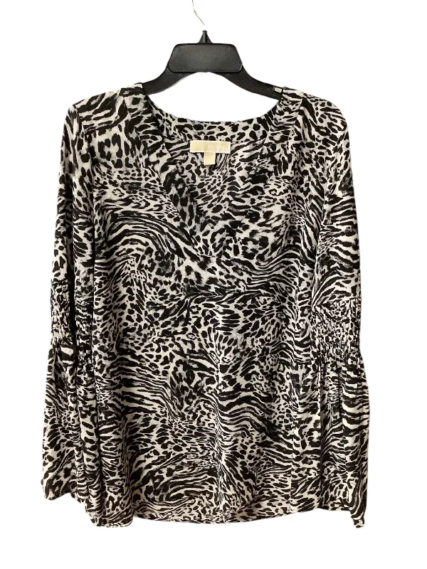 women's tops for those who want to make a fashion statementTop Long Sleeve Designer By Michael By Michael Kors In Animal Print, Size: M