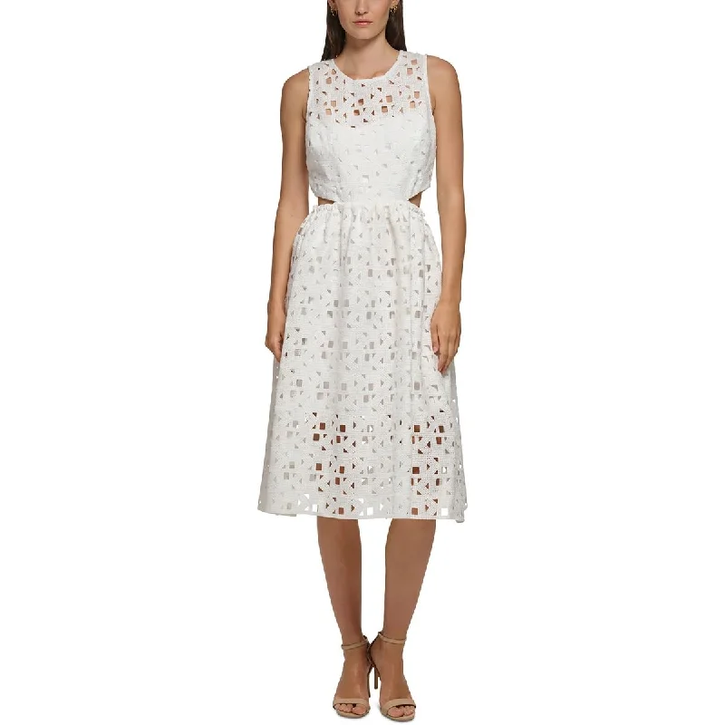 women's eco-friendly dressesKarl Lagerfeld Paris Womens Lace Sleeveless Midi Dress