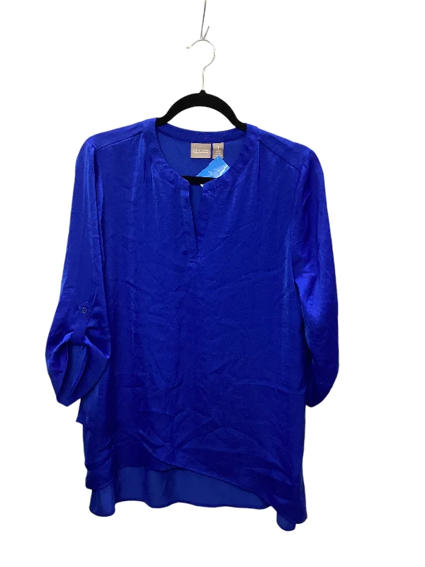 women's tops for layeringTop Long Sleeve By Chicos In Blue, Size: M