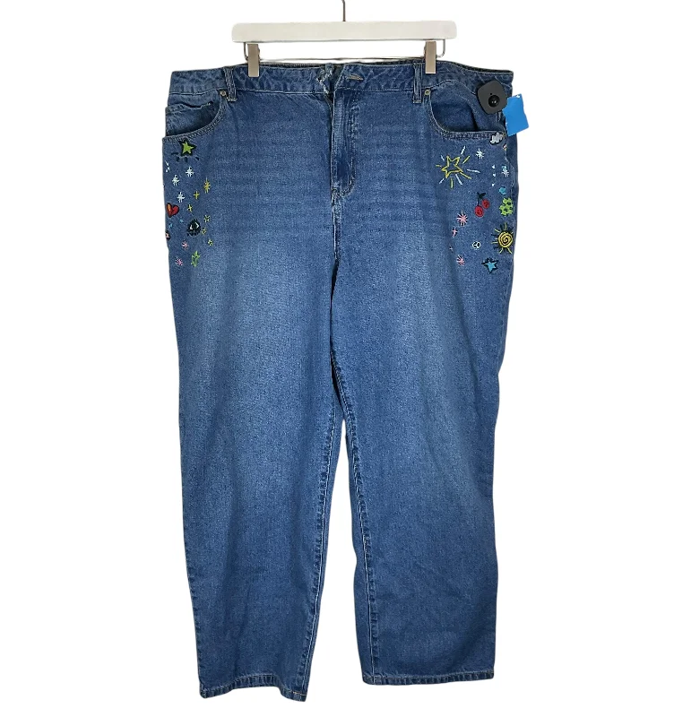 women's denim jeans for a bohemian lookJeans Straight By Forever 21 In Blue Denim, Size: 3x