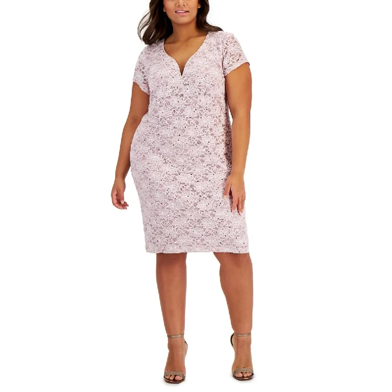 women's mini dressesConnected Apparel Womens Plus Lace boning Midi Dress