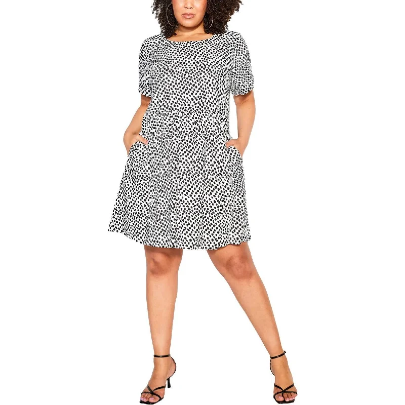 Wrap DressCity Chic Womens Billie Spot Linen Midi Dress