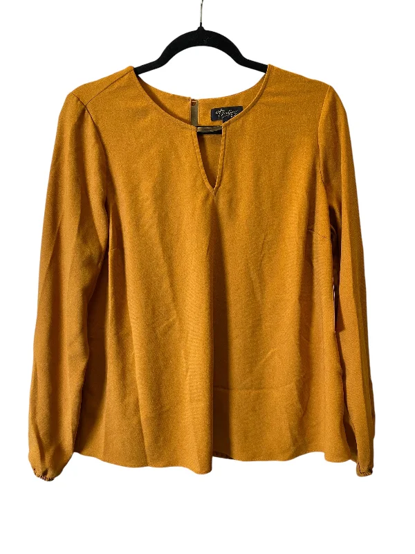 women's tops for those who love to dress up their casual looks with stylish topsTop Long Sleeve By Thalia Sodi In Yellow, Size: M