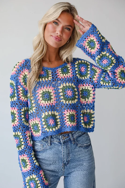 women's tops for those who prefer classic over trendy stylesFINAL SALE - Cultivated Coolness Crochet Knit Top