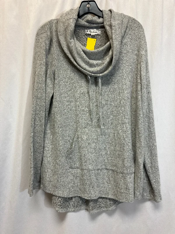 women's tops with asymmetrical designsTop Long Sleeve By Clothes Mentor In Grey, Size: Xl