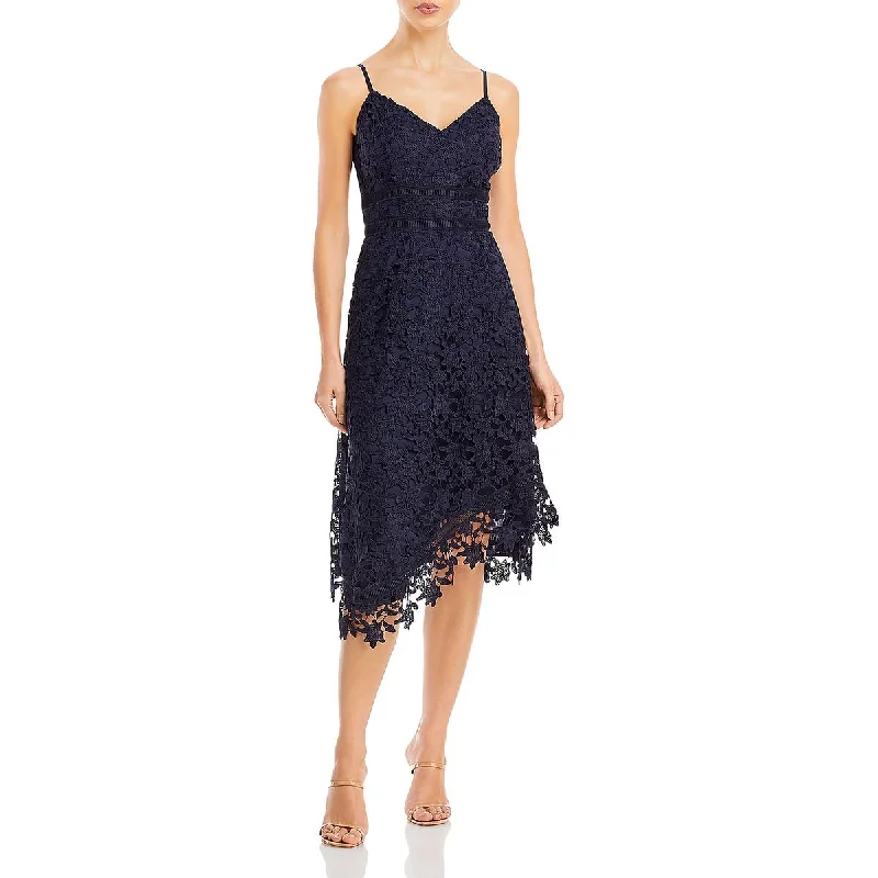 Beaded DressEliza J Womens V-Neck Midi Cocktail and Party Dress