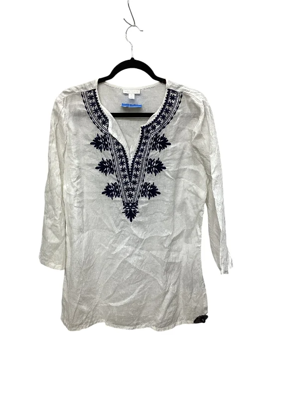 women's tops for those who want to create outfits that are both trendy and timelessTop Long Sleeve By Charter Club In White, Size: L