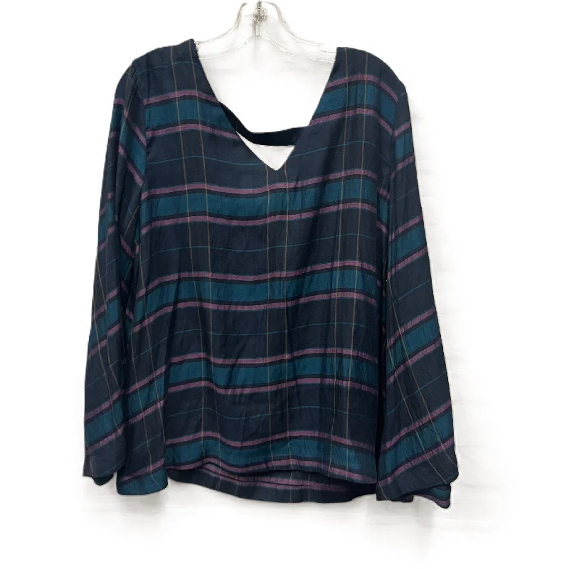 women's tops for those who want to make a fashion statementTop Long Sleeve By Loft In Blue & Purple, Size: L