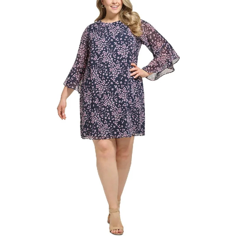 women's hourglass figure dressesJessica Howard Womens Petites Floral Knee-Length Midi Dress