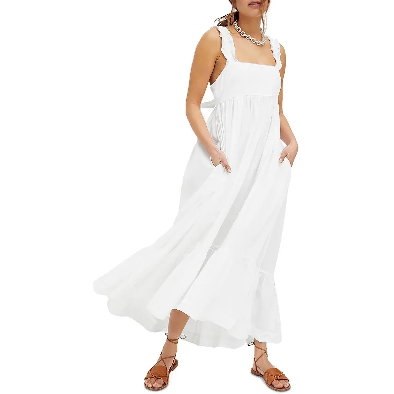 women's bow dressesFree People Womens Long Flowey Midi Dress