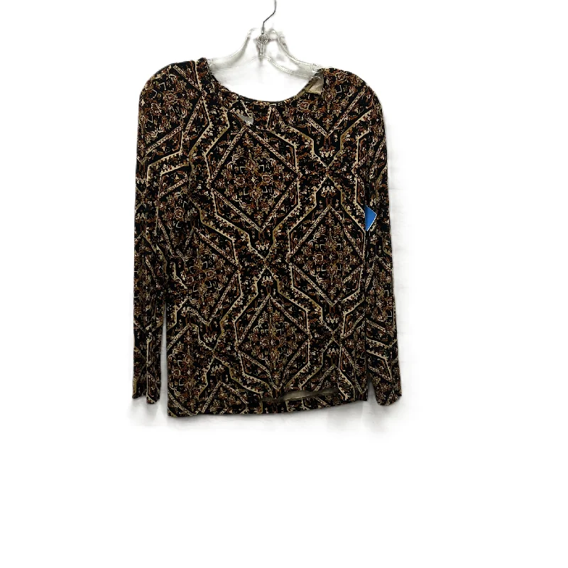 women's tops for those who want to stay warm and stylish during colder weatherTop Long Sleeve By Chicos In Brown, Size: S