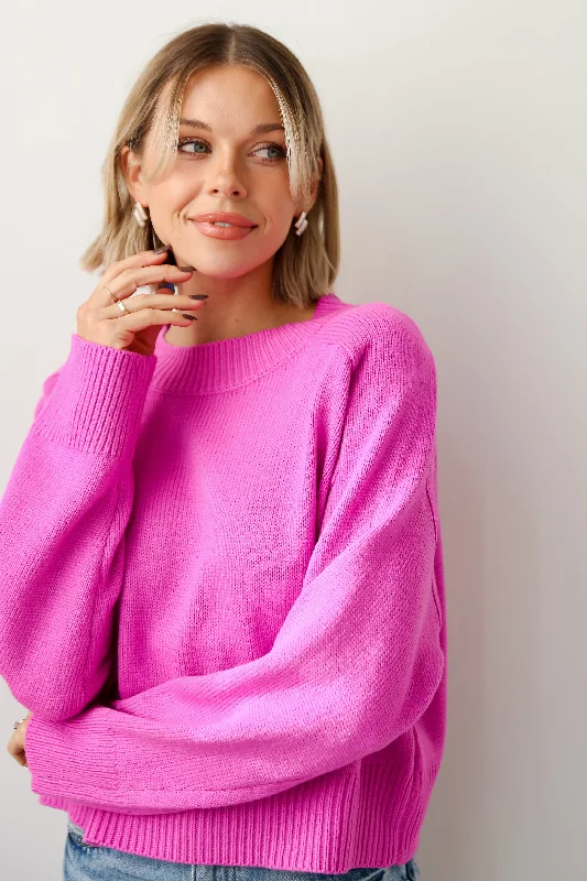 chic women's tops for everyday wearFINAL SALE - My Favorite Look Magenta Sweater