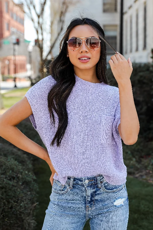 women's tops for everyday eleganceCoastal Style Lilac Sweater Top