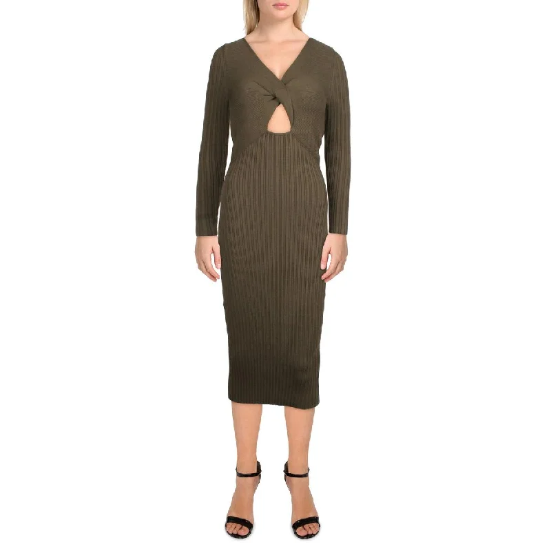 women's sustainable dressesRamy Brook Womens Pilar Criss-Cross Front Midi Sweaterdress