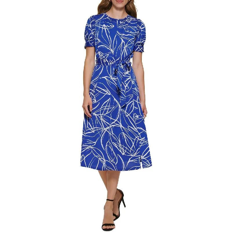 Tulle DressDKNY Womens Puff Sleeve Printed Midi Dress