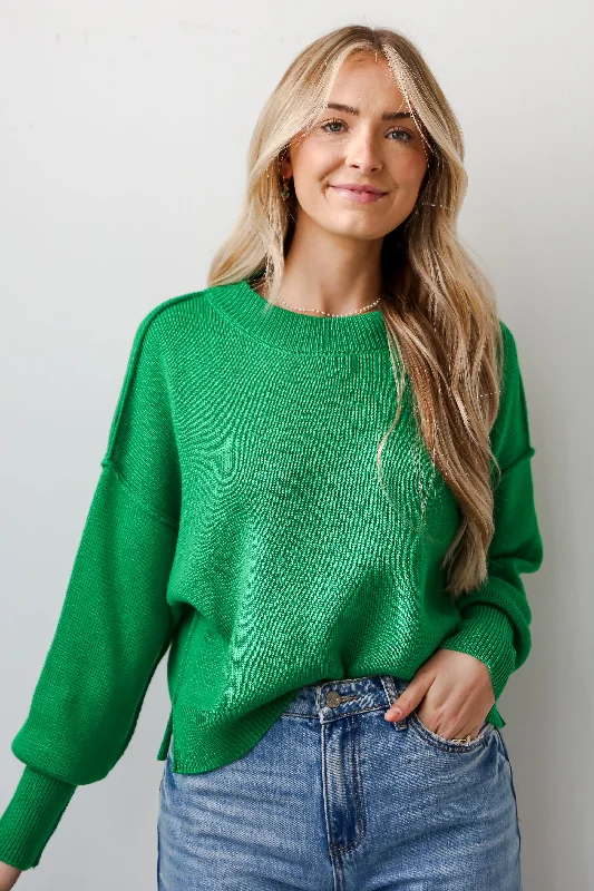 women's tops for those who want to stay updated with the latest fashion trendsFINAL SALE - Must Be Adored Kelly Green Sweater