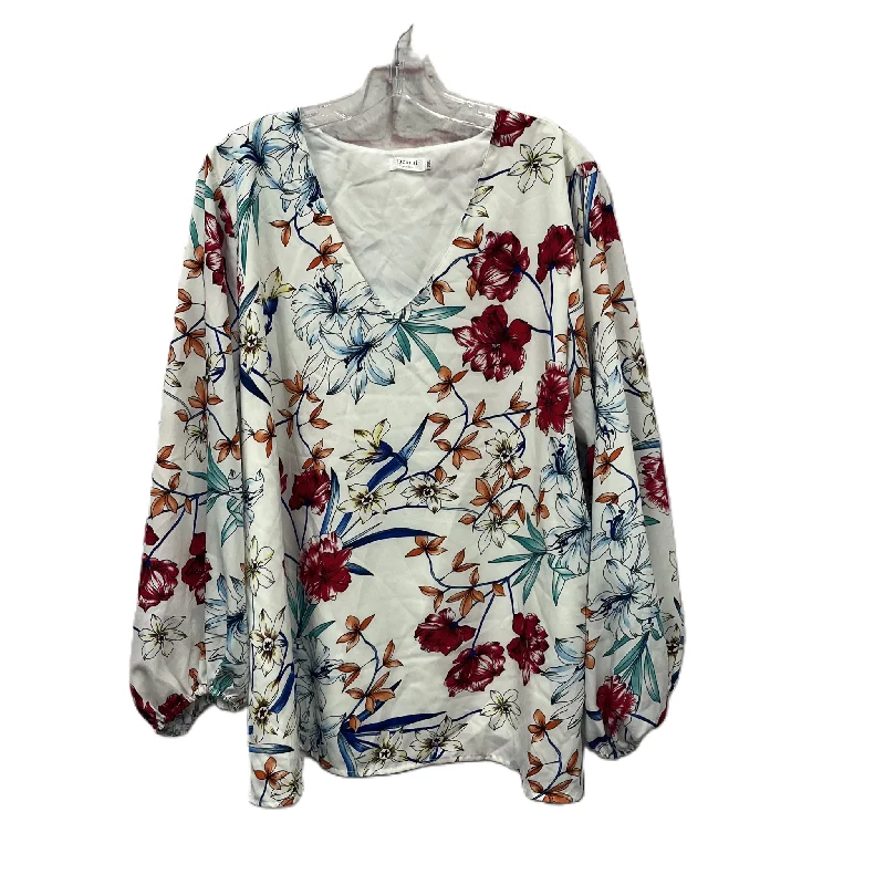 women's tops for those who value both quality and affordabilityTop Long Sleeve By Qearal In Red & White, Size: 2x