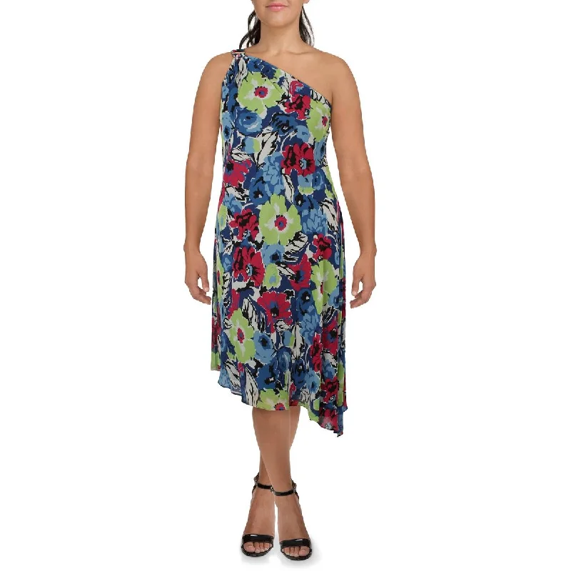 Party DressLauren Ralph Lauren Womens Georgette Floral Print Chiffon Midi Dress