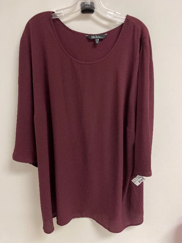 women's tops for those who prefer classic over trendy stylesTop Long Sleeve By Clothes Mentor In Red, Size: 4x