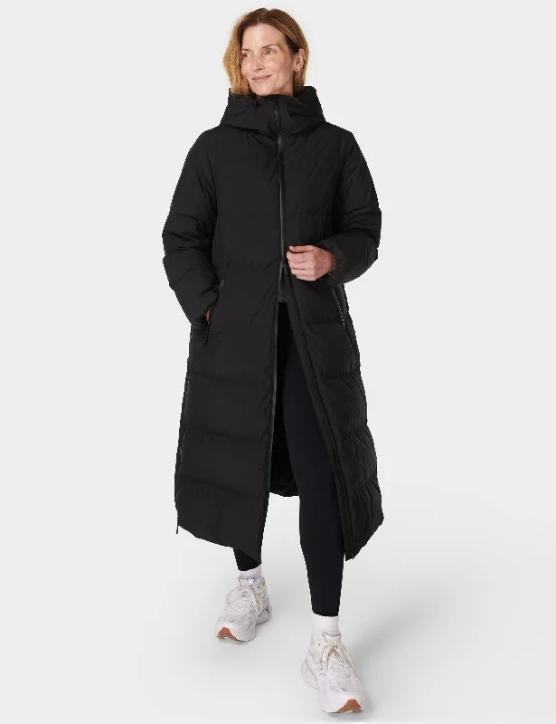 women's coats for minimalist aestheticsNimbus Longline Puffer - Black