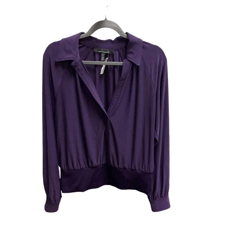 women's tops for those who want to stay on top of the latest fashion trends and wear pieces that are both stylish and on-trendTop Long Sleeve By White House Black Market In Purple, Size: L