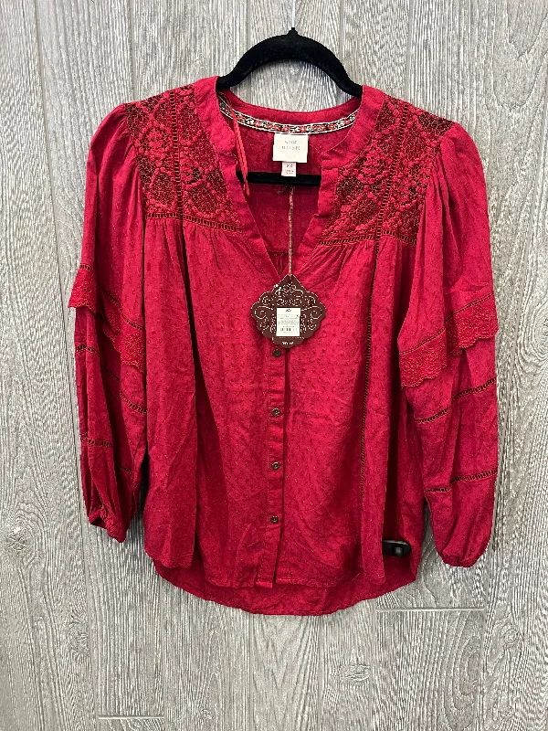 plus-size women's topsTop Long Sleeve By Knox Rose In Red, Size: Xs