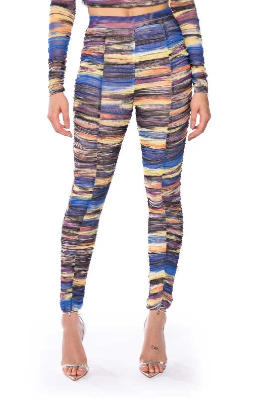 SUNSET DREAMING RUCHED MESH LEGGING