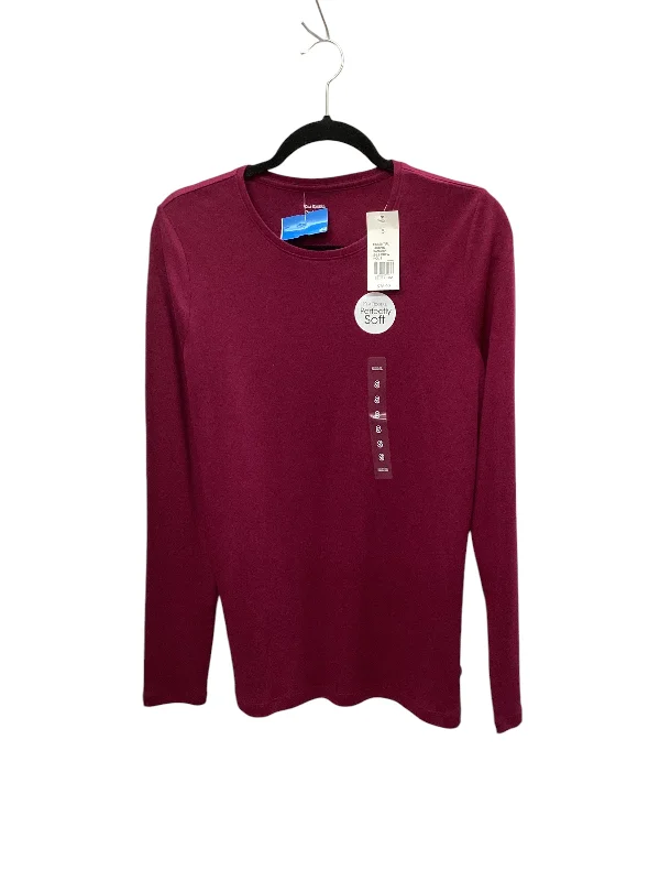 women's tops made from cottonTop Long Sleeve By Kim Rogers In Maroon, Size: S