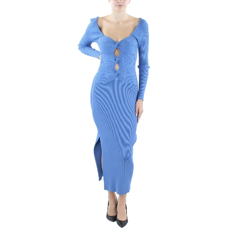 women's curve-hugging dressesCult Gaia Womens Melissa Ribbed  Midi Dress