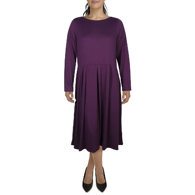 women's maternity dresses24seven Comfort Apparel Womens Pleated Office Midi Dress