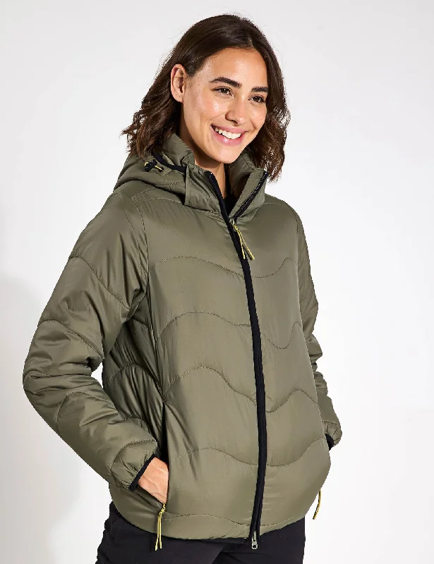 women's coats for those who want to make a fashion statementStormwear Quilted Hooded Puffer Jacket - Dark Khaki