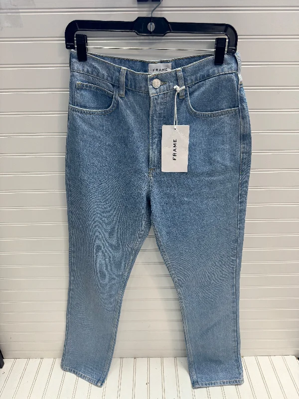 women's denim jeans for autumnJeans Straight By Frame In Blue Denim, Size: 4