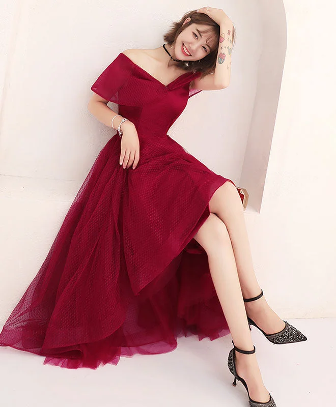 Empire DressSimple Off Shoulder Tulle Prom Dress, Tulle Evening Dress