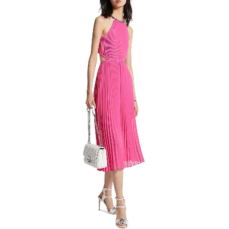 women's casual Friday dressesMICHAEL Michael Kors Womens Chiffon Cut-Out Midi Dress