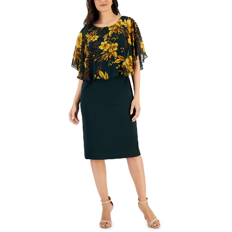 Custom DressConnected Apparel Womens   Crepe Floral Print Midi Dress