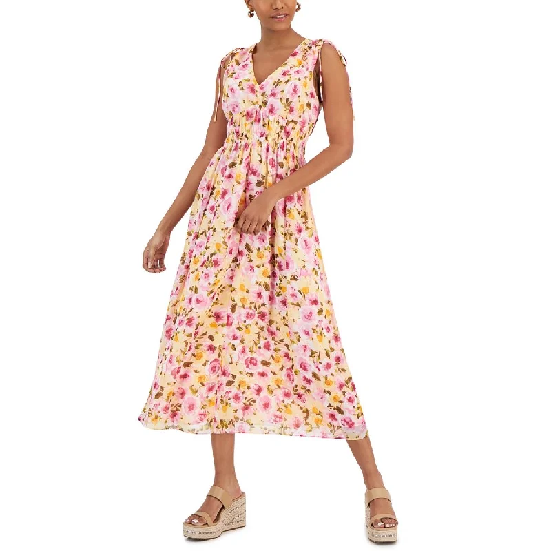 women's high-low dressesINC Womens Floral Print  Midi Dress