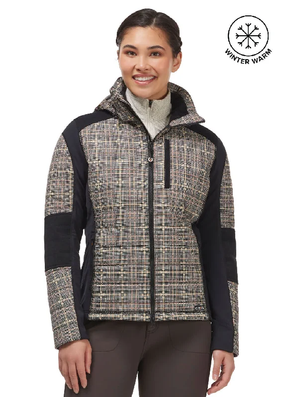 women's coats for fall and winter transitionsBits of Plaid Quilted Equestrian Jacket