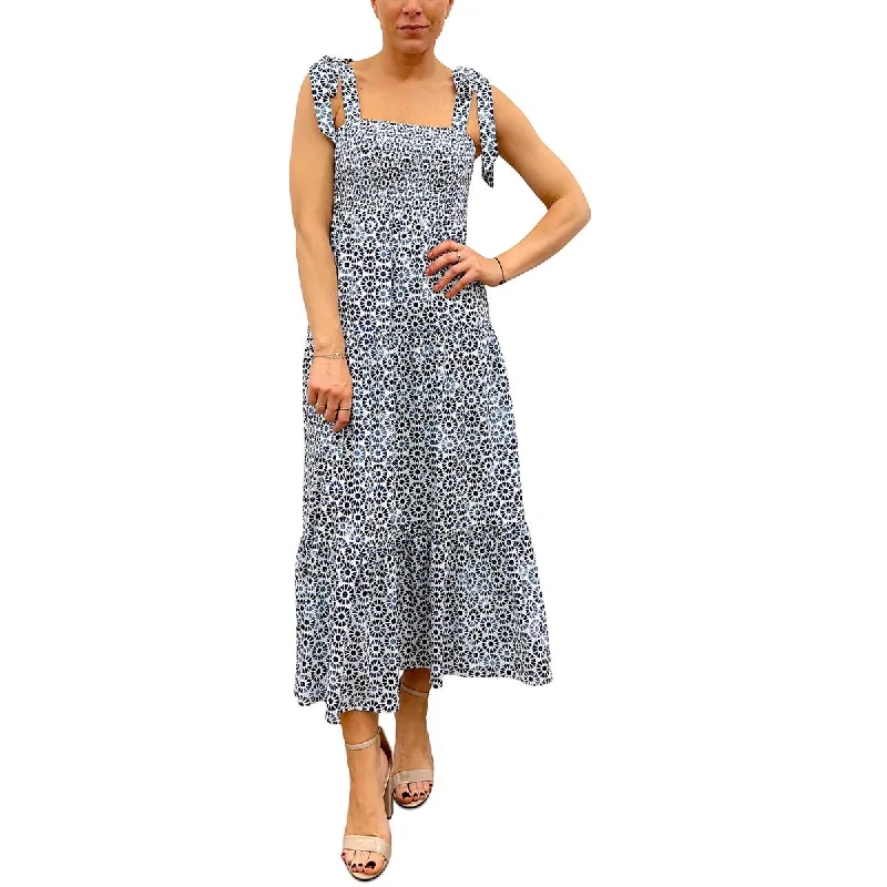 women's curve-hugging dressesSam Edelman Womens Smocked  Midi Dress