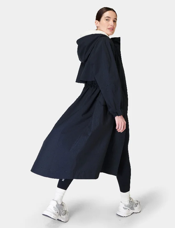 women's coats with cinched waistsMotion Longline Parka - French Navy Blue