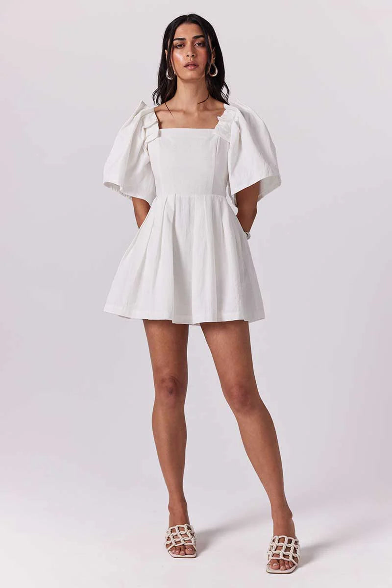 Solid Color DressOrigami Mini Dress - Vanilla