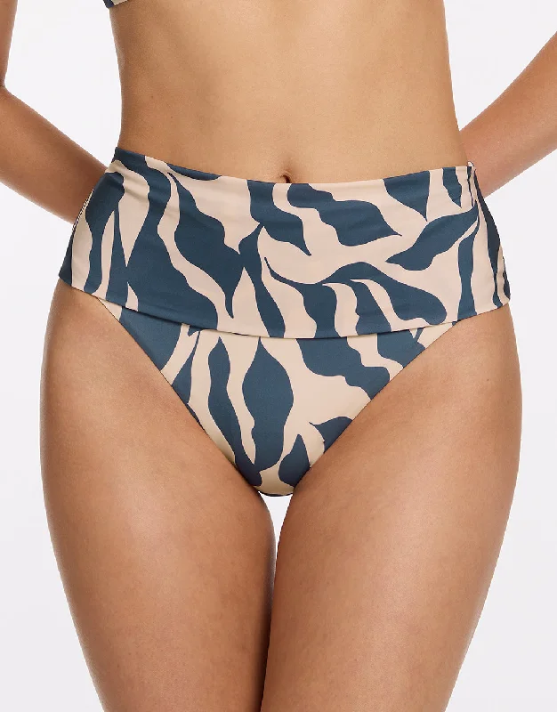 Low-Cut Female SwimwearSereno Fold Bikini Pant - Steel Blue