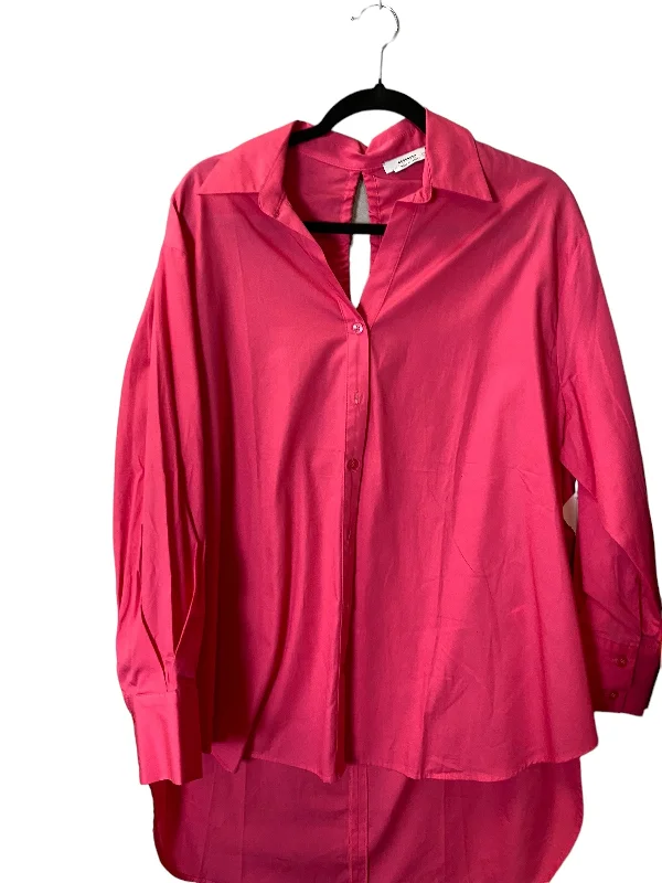 trendy women's topsBlouse Long Sleeve By Clothes Mentor In Pink, Size: M