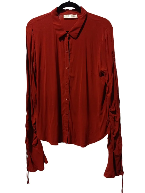 women's tops for cozy nights inBlouse Long Sleeve By Clothes Mentor In Red, Size: L