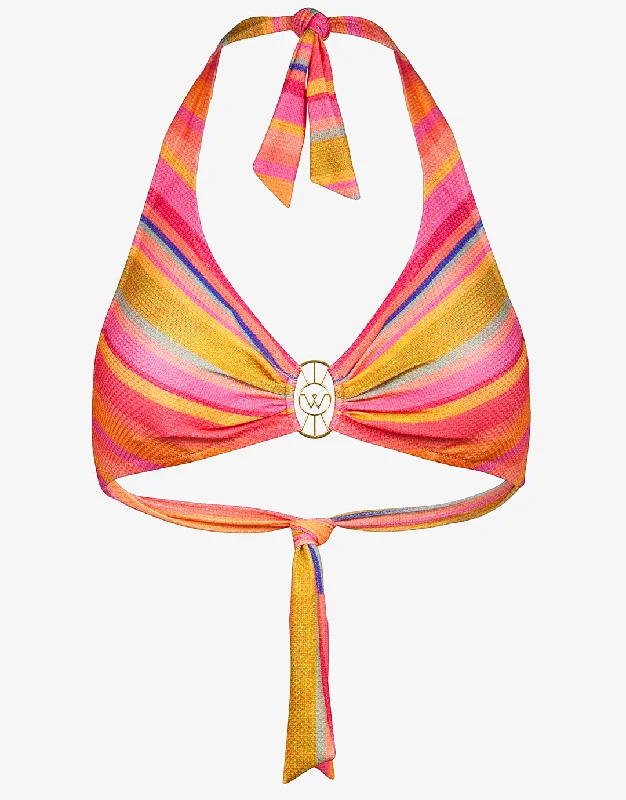 Cruise Female SwimwearDopamine Stripe Halter Bikini Top - Dopamine Brights