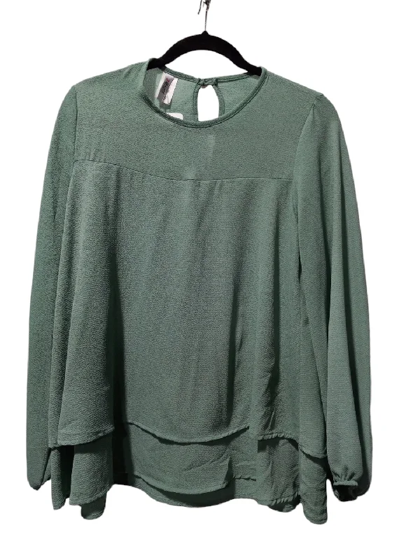 women's tops for minimalist aestheticsBlouse Long Sleeve By Clothes Mentor In Green, Size: S