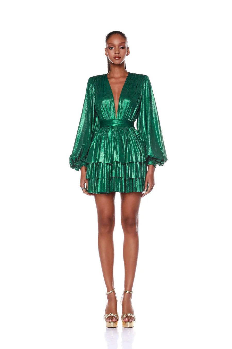 Embellished DressBedouin Metallic Mini Dress - Green