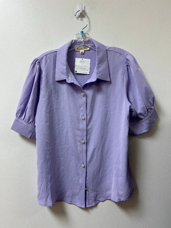 women's tops for those who love to experiment with fashionBlouse Short Sleeve By Clothes Mentor In Purple, Size: L