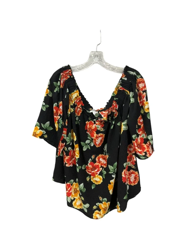 women's tops with beading accentsBlouse 3/4 Sleeve By Clothes Mentor In Floral Print, Size: 3x